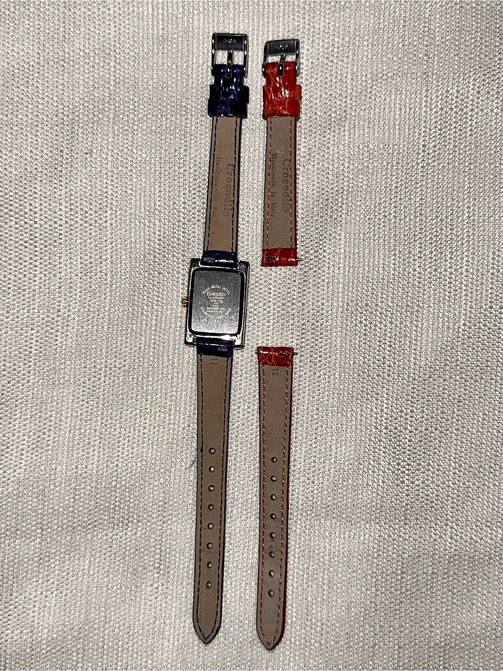 Rectangular Watch with Extra Orange Strap - Picture 3 of 3